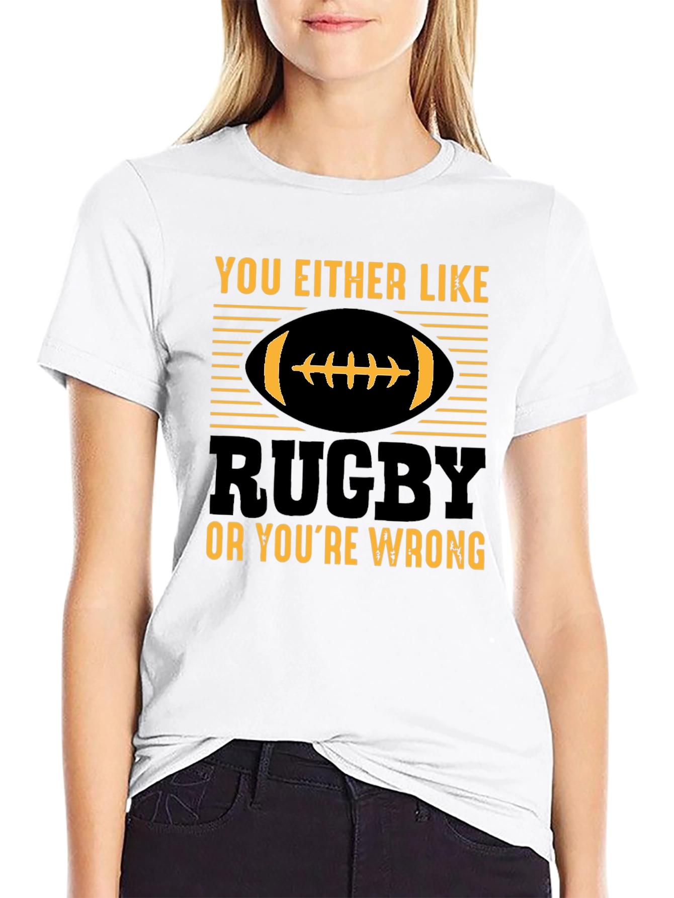 Black Rugby Fan T-Shirt - You Either Like Rugby or You're Wrong view 9