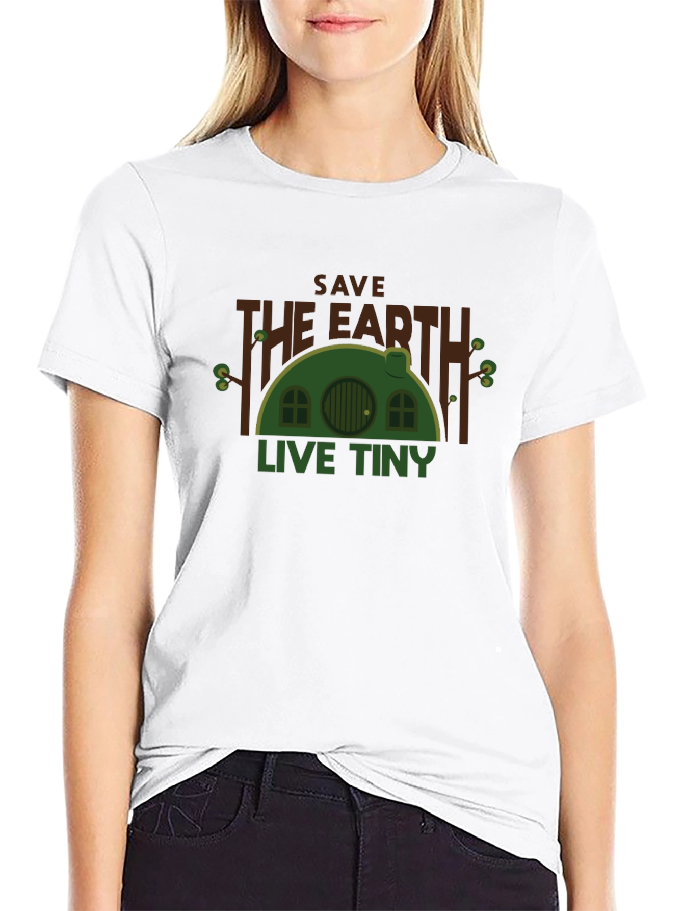 Black Save the Earth, Live Tiny Black T-Shirt view 9