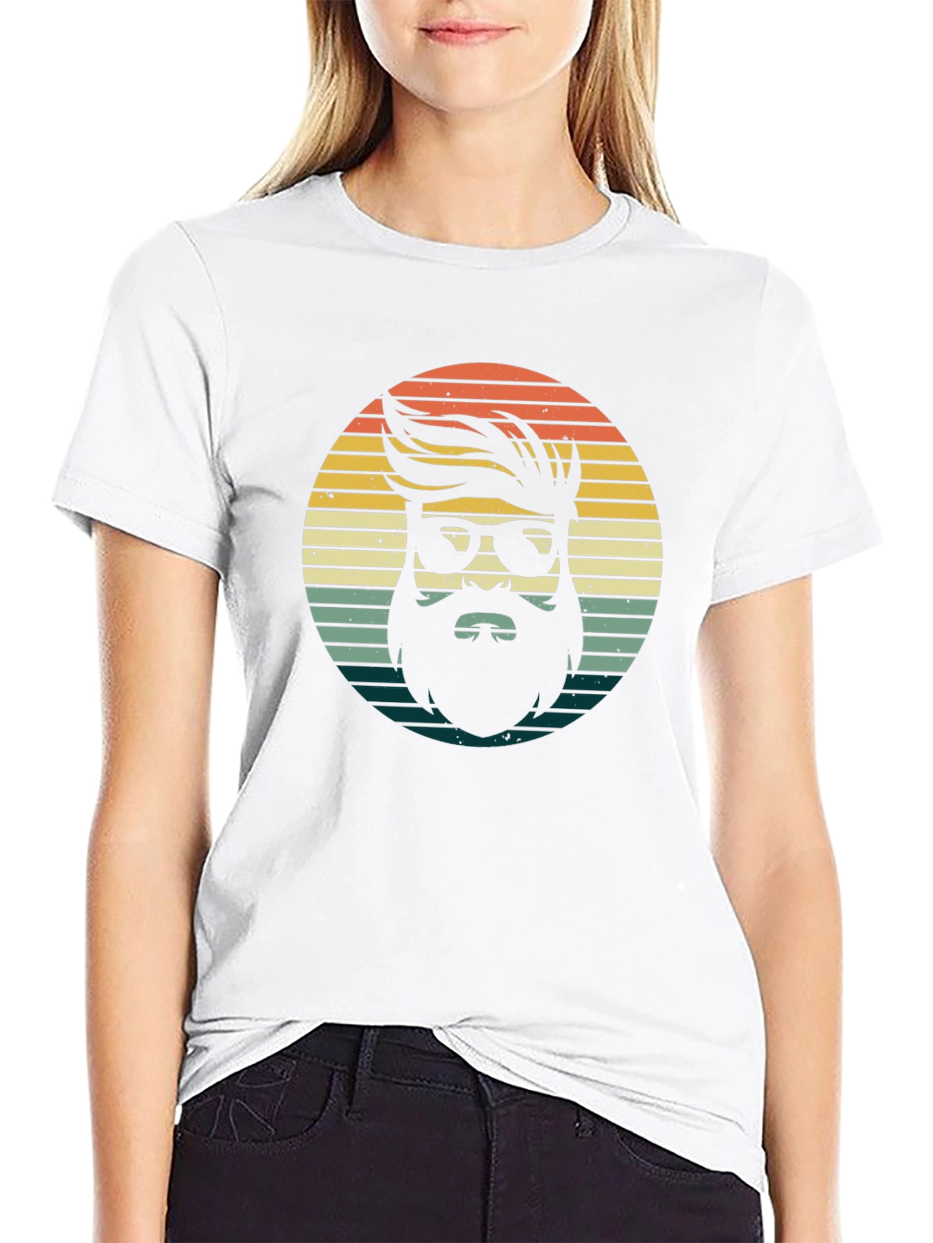 Black Retro Bearded Man Graphic Tee - Stylish Casual Wear view 9