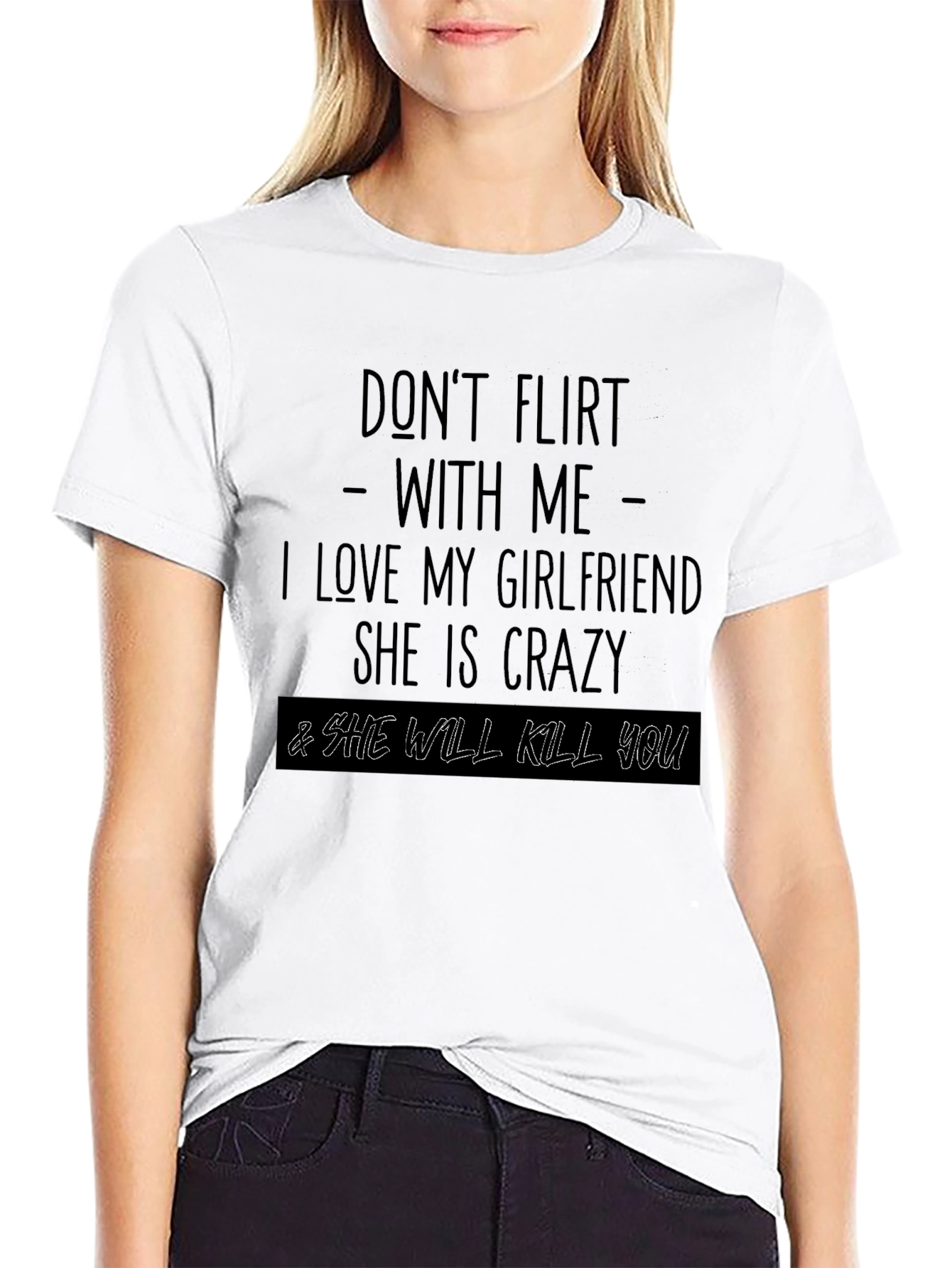 Black Don't Flirt With Me Graphic Tee view 9