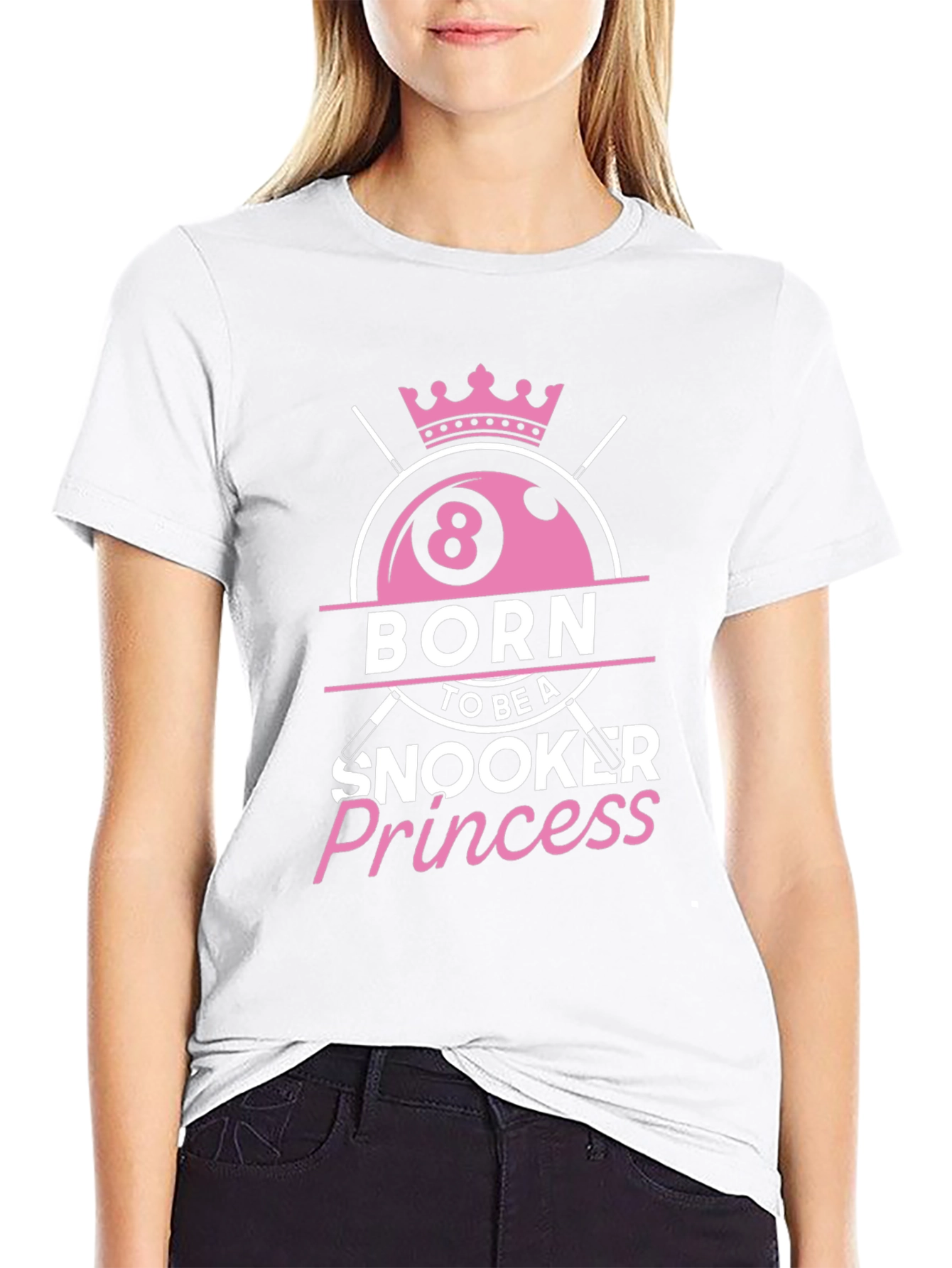 Black Born Snooker Princess Tee - Billiards Lover T-Shirt view 9