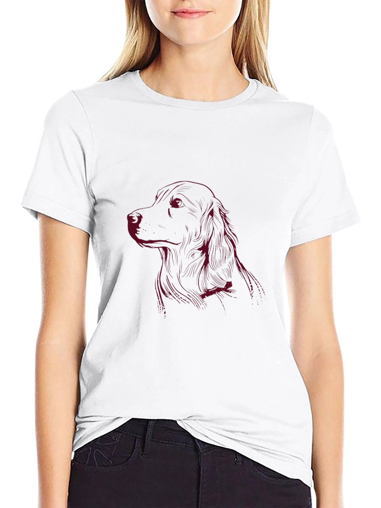 Black Dog Sketch Tee - Classic Crew Neck, Soft Cotton view 9