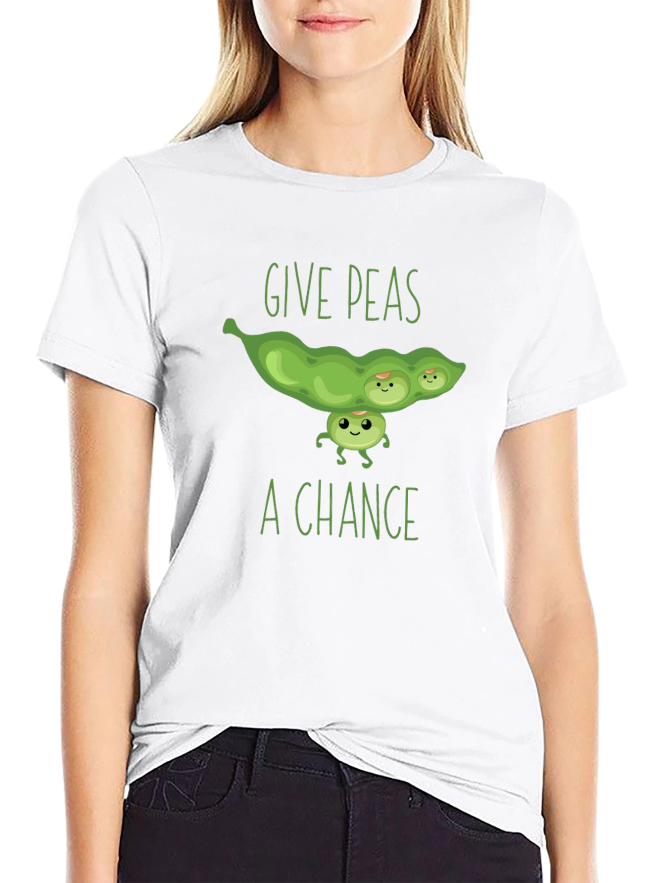 Black Give Peas A Chance T-Shirt view 9