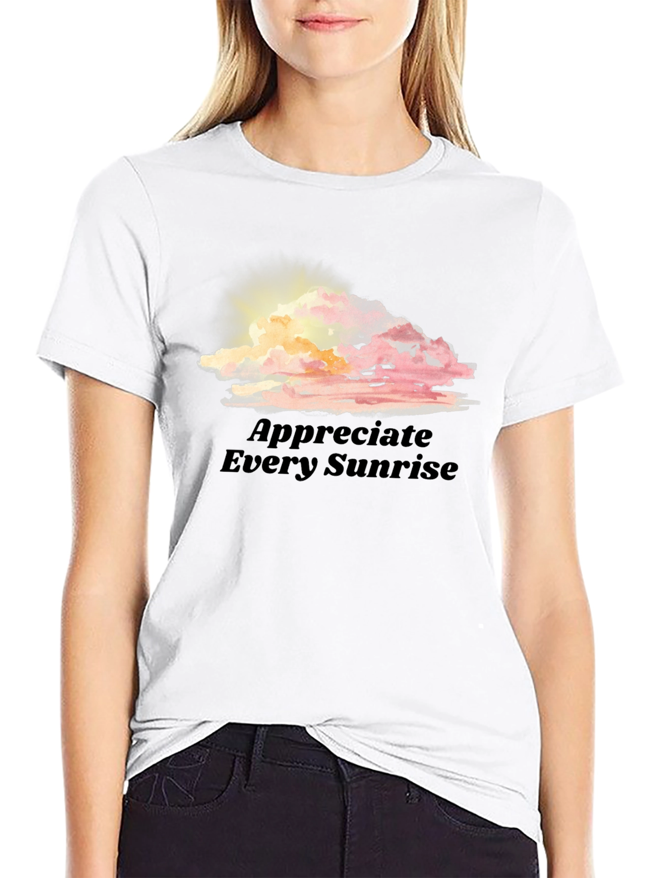 Black Sunrise Cloud Graphic Tee - Appreciate Every Sunrise view 9
