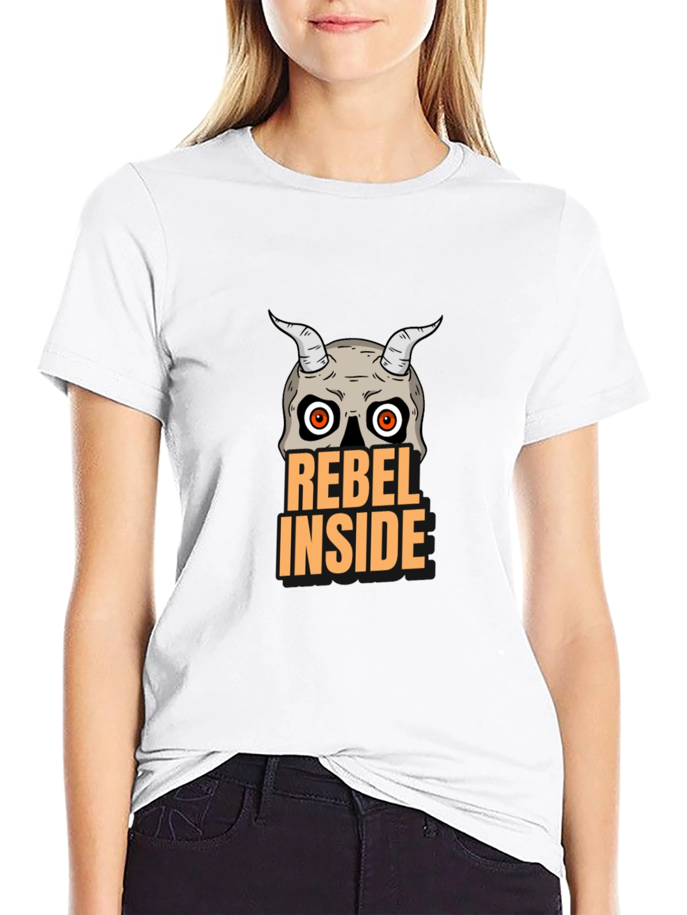 Black Rebel Inside Skull Graphic T-Shirt view 9