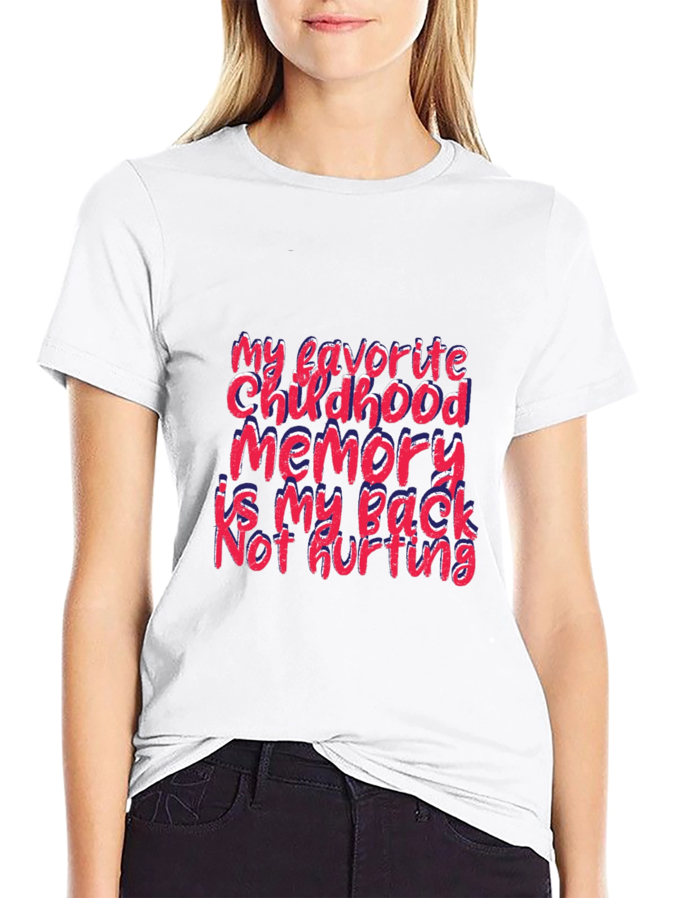 Black Funny Back Pain T-Shirt, Childhood Memory Tee view 9