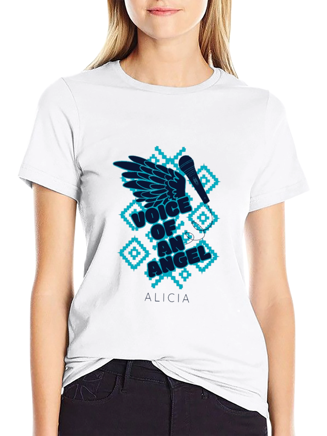 Black Voice of an Angel T-Shirt | Musical Design view 9