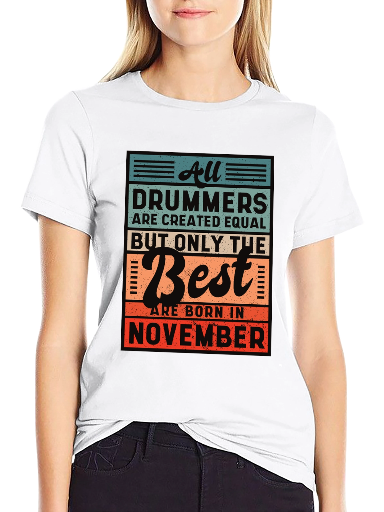 Black Drummer November Birthday T-Shirt view 9