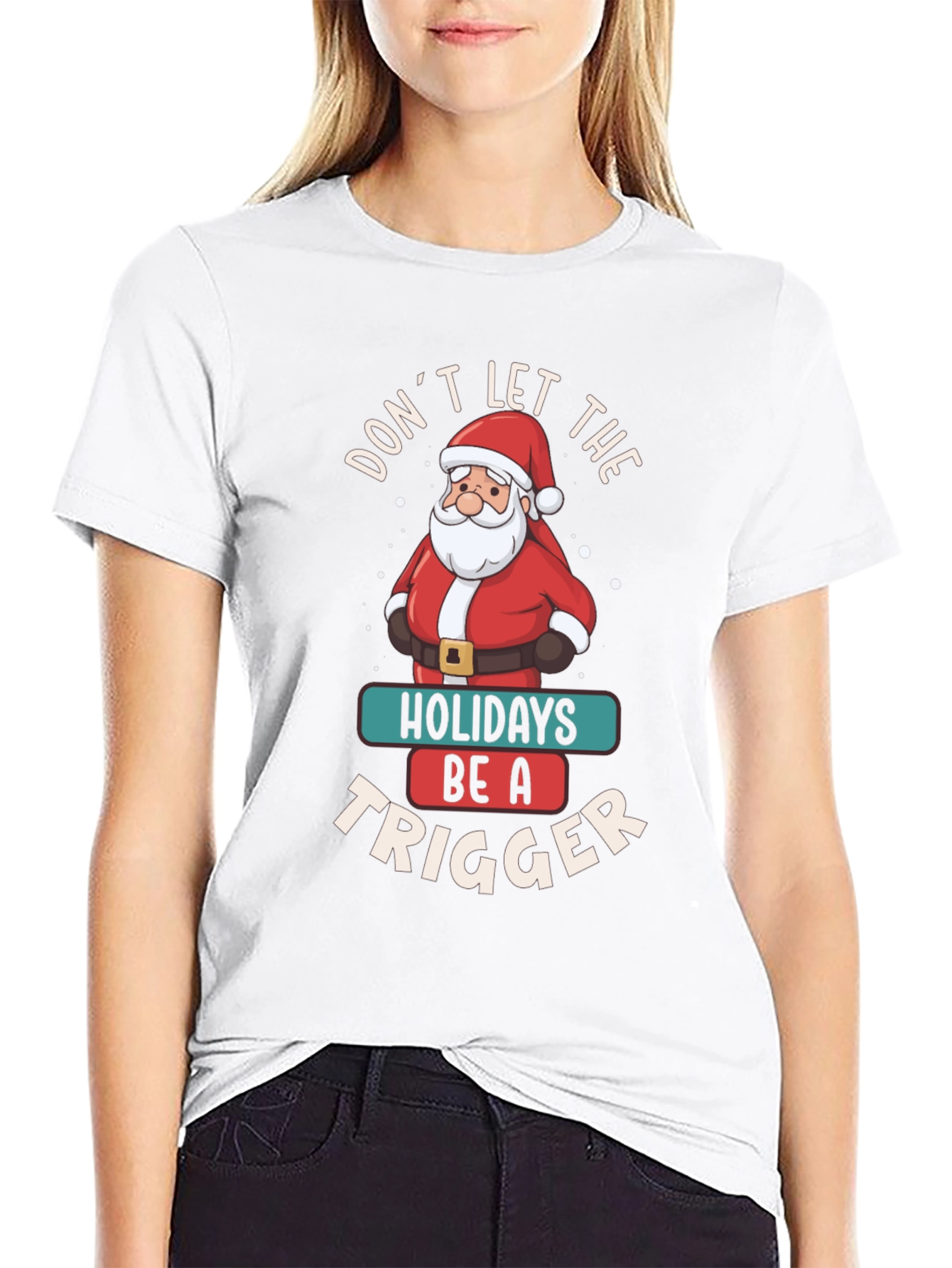 Black Don't Let the Holidays Be a Trigger T-Shirt view 9