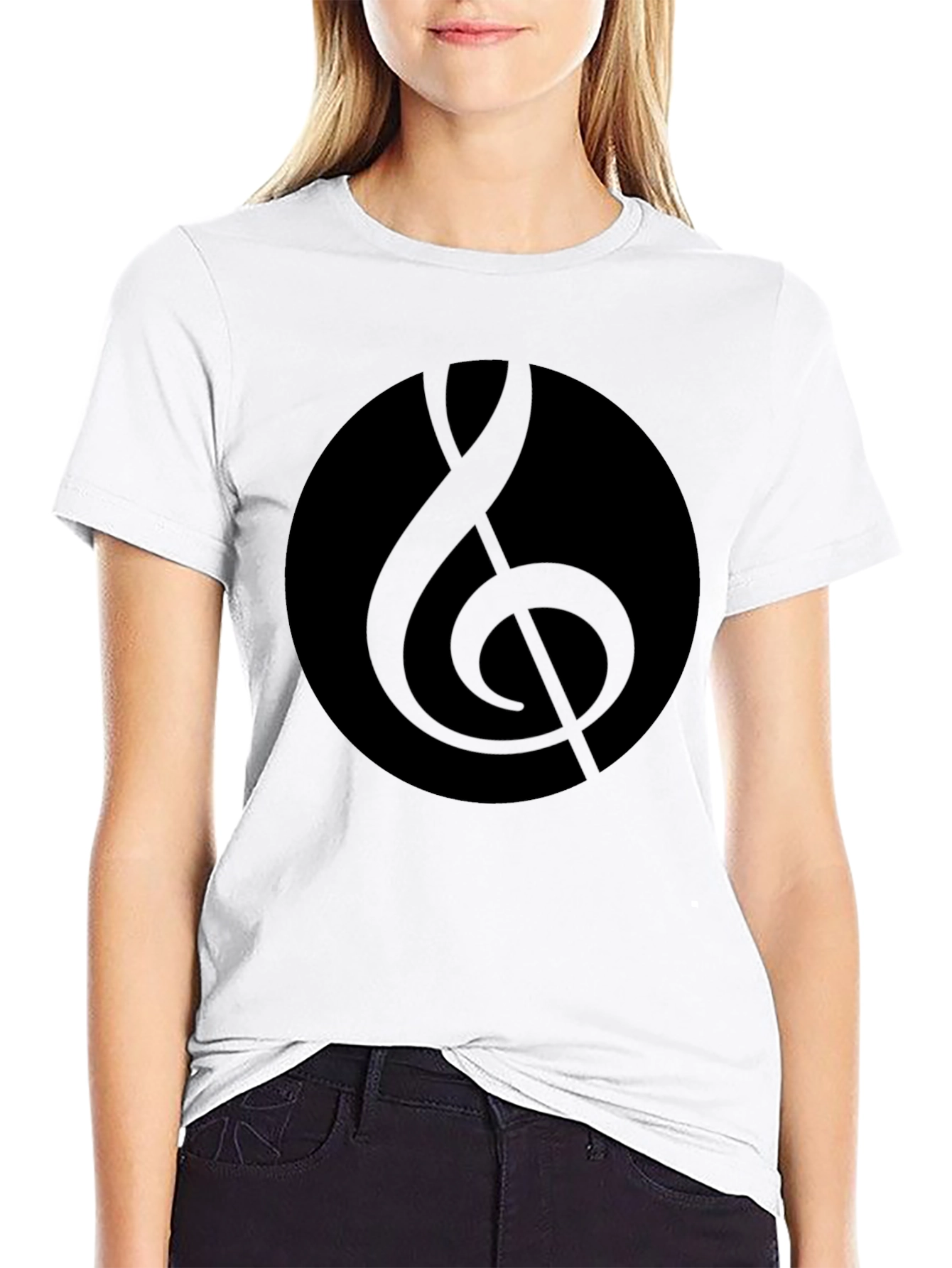 Black Black Music Note T-Shirt - Stylish and Comfortable view 9