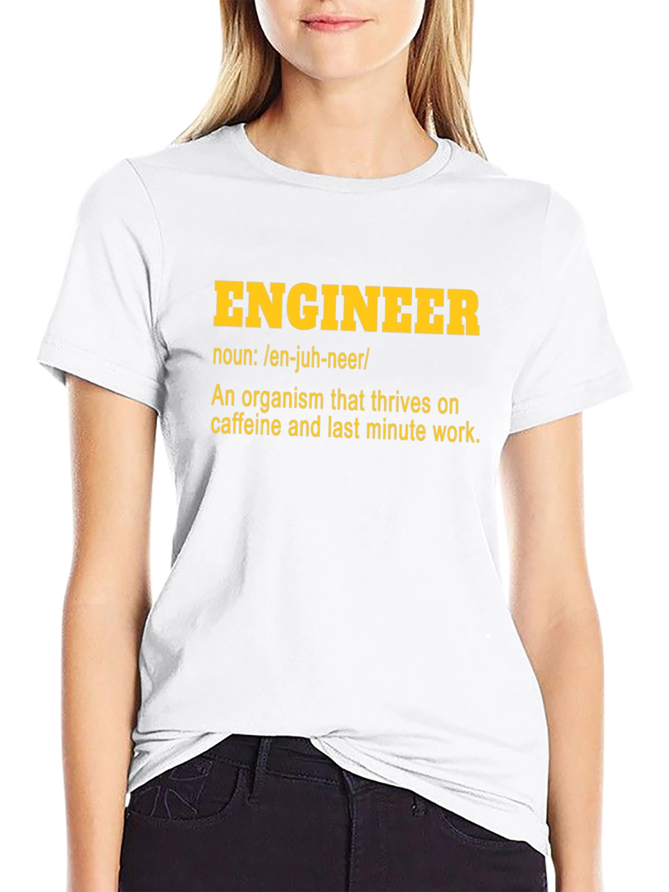 Black Engineer Definition Graphic T-Shirt view 9