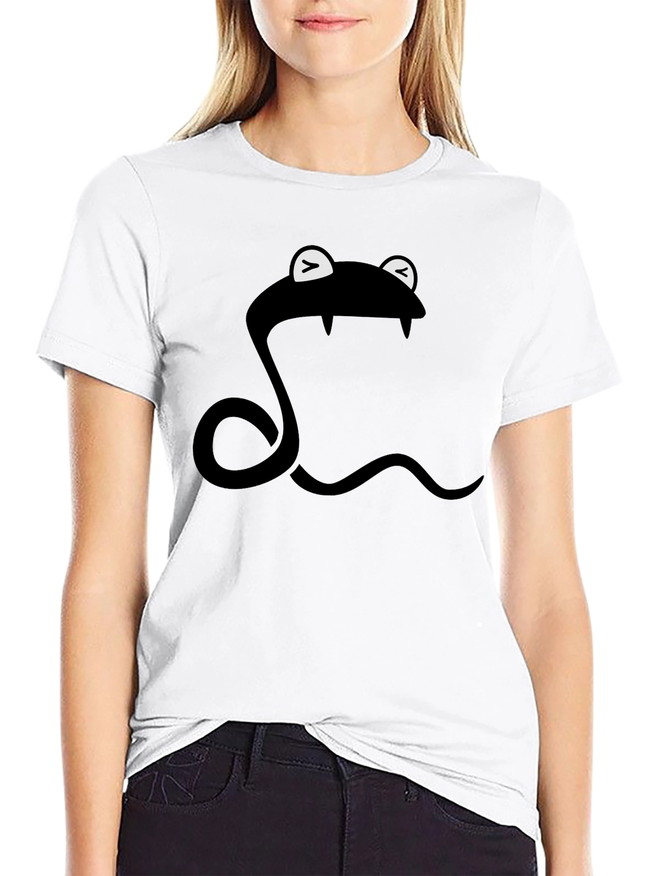 Black Snake T-Shirt - Cartoon Style - Black view 9
