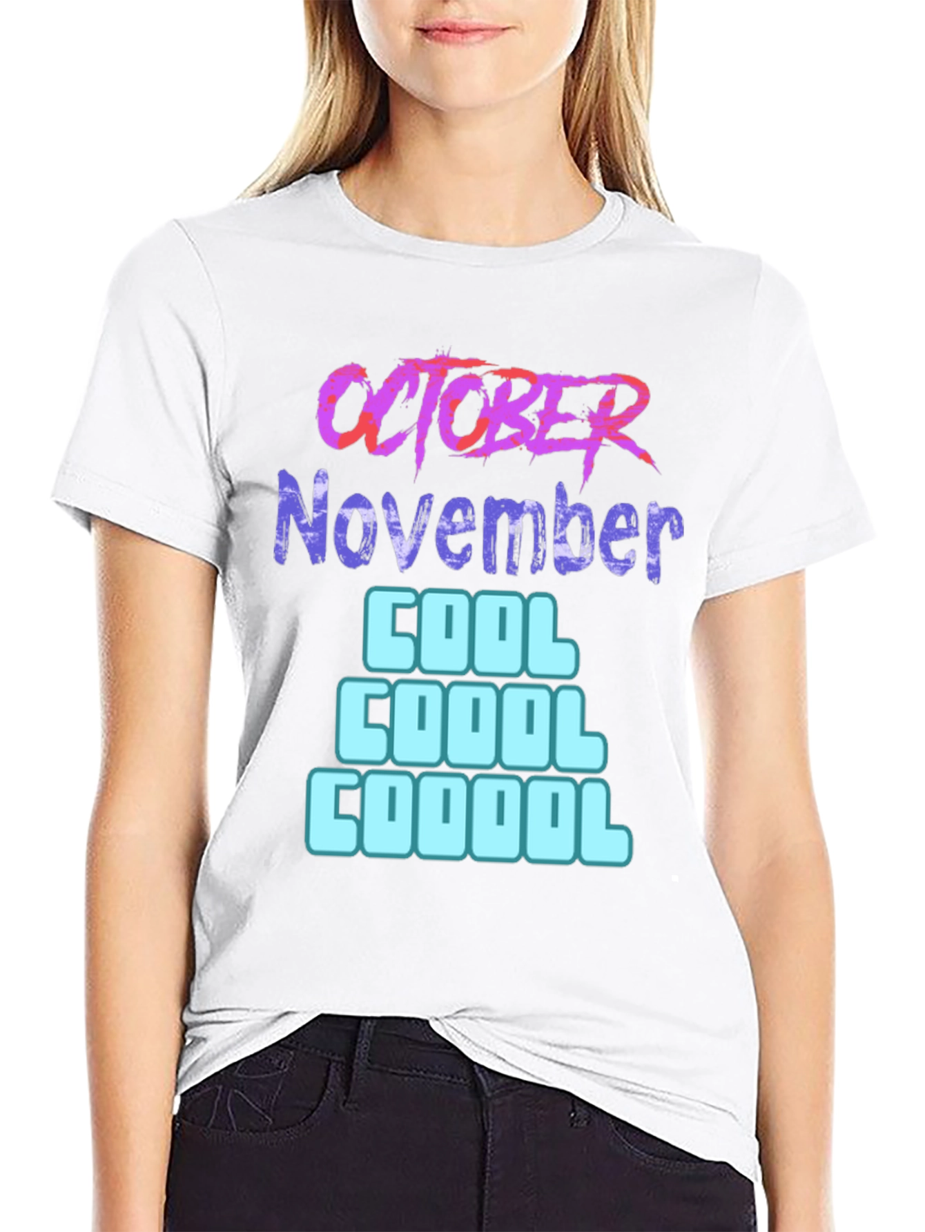 Black October November Cool Graphic T-Shirt view 9
