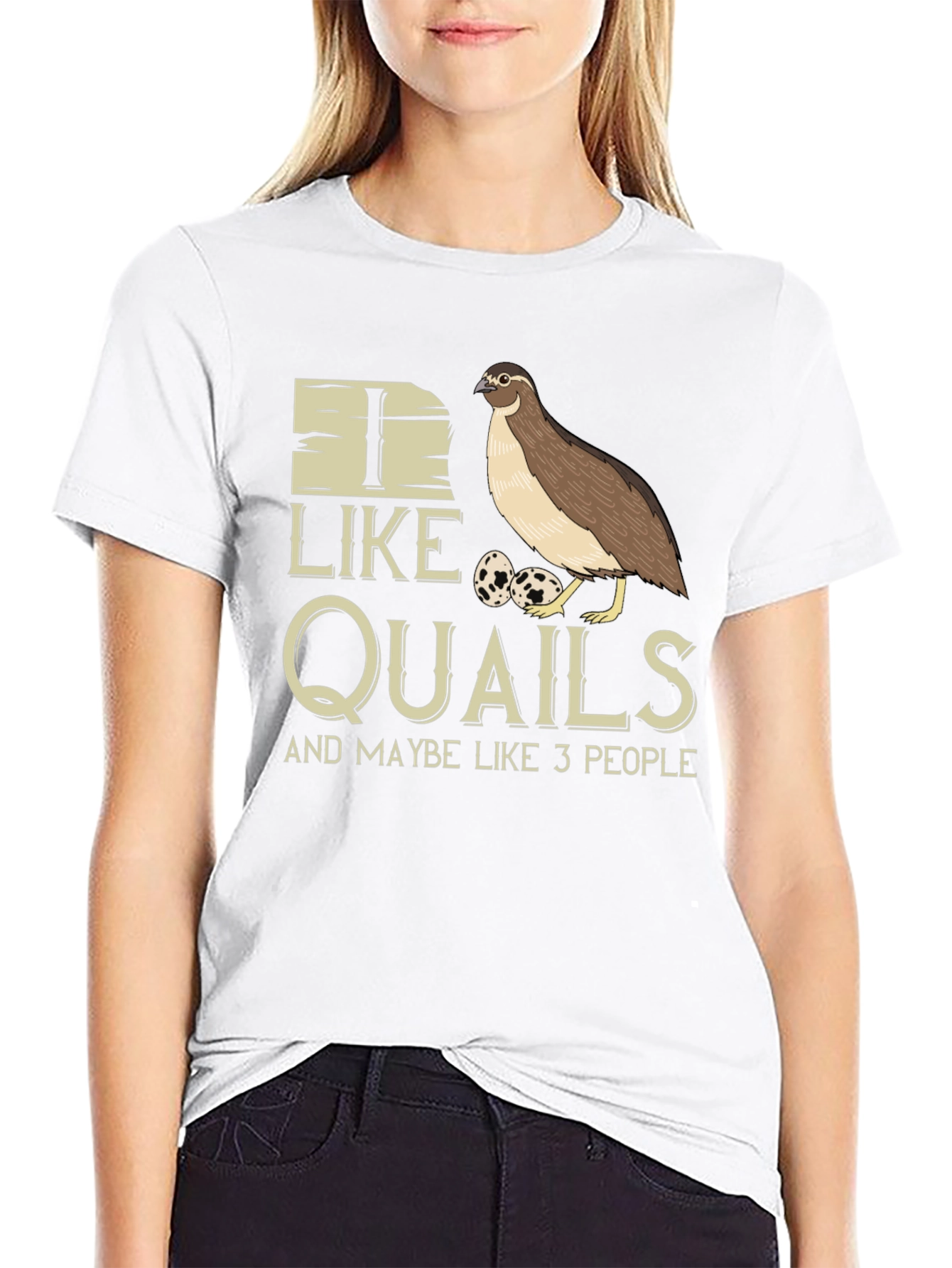 Black I Like Quails and Maybe Like 3 People T-Shirt view 9