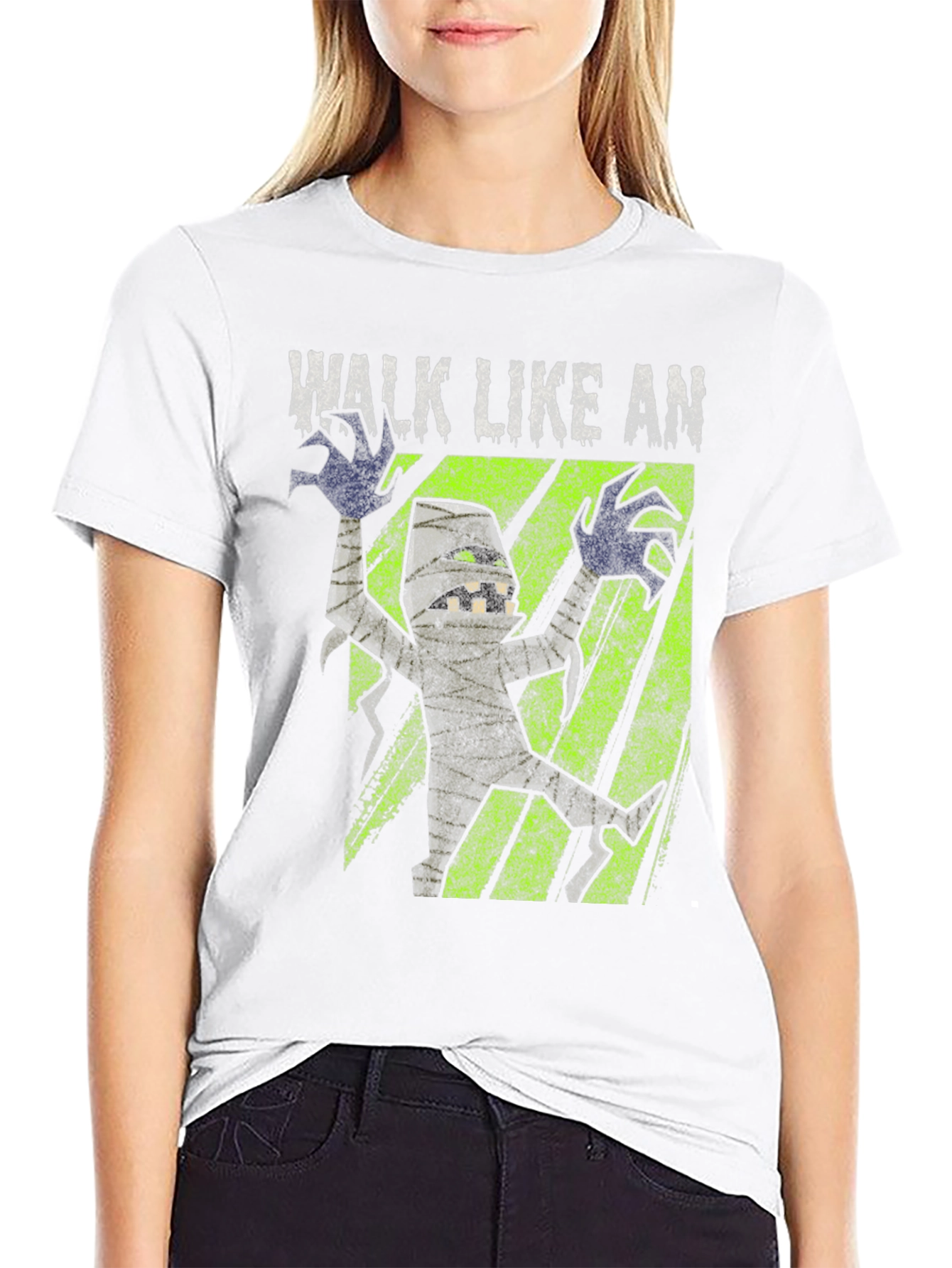Black Walk Like An Egyptian Mummy Graphic T-Shirt view 9