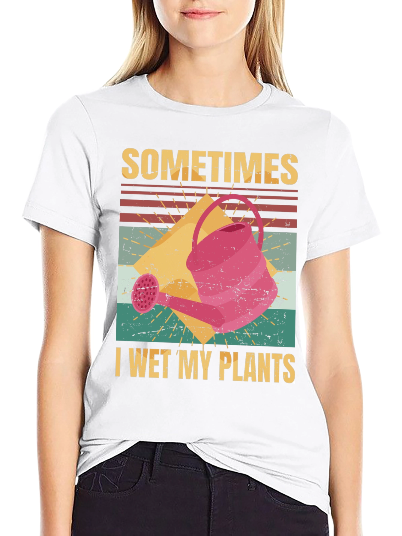 Black Funny Gardening T-Shirt - I Wet My Plants view 9