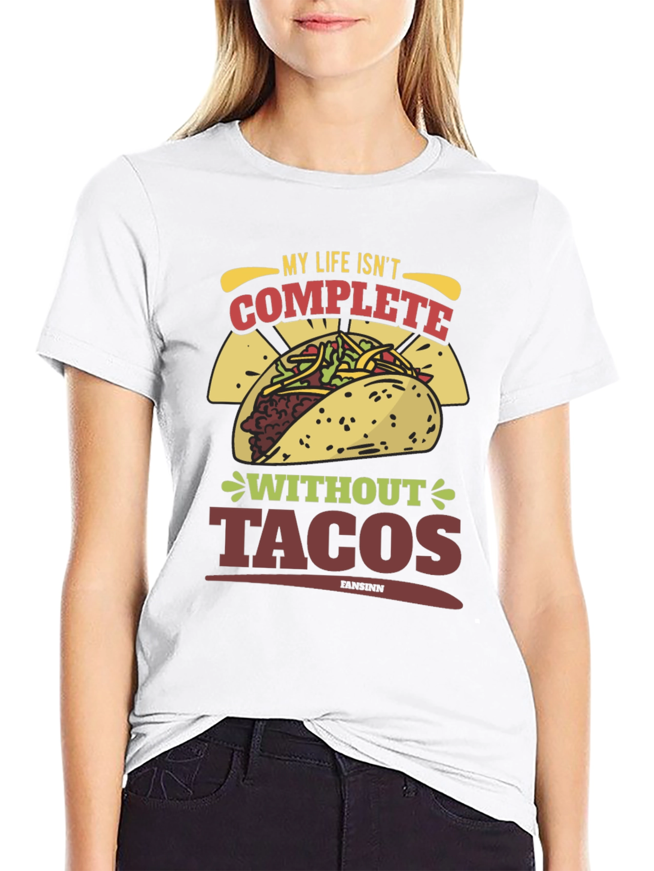 Black Taco Lover T-Shirt - My Life Isn't Complete Without Tacos view 9