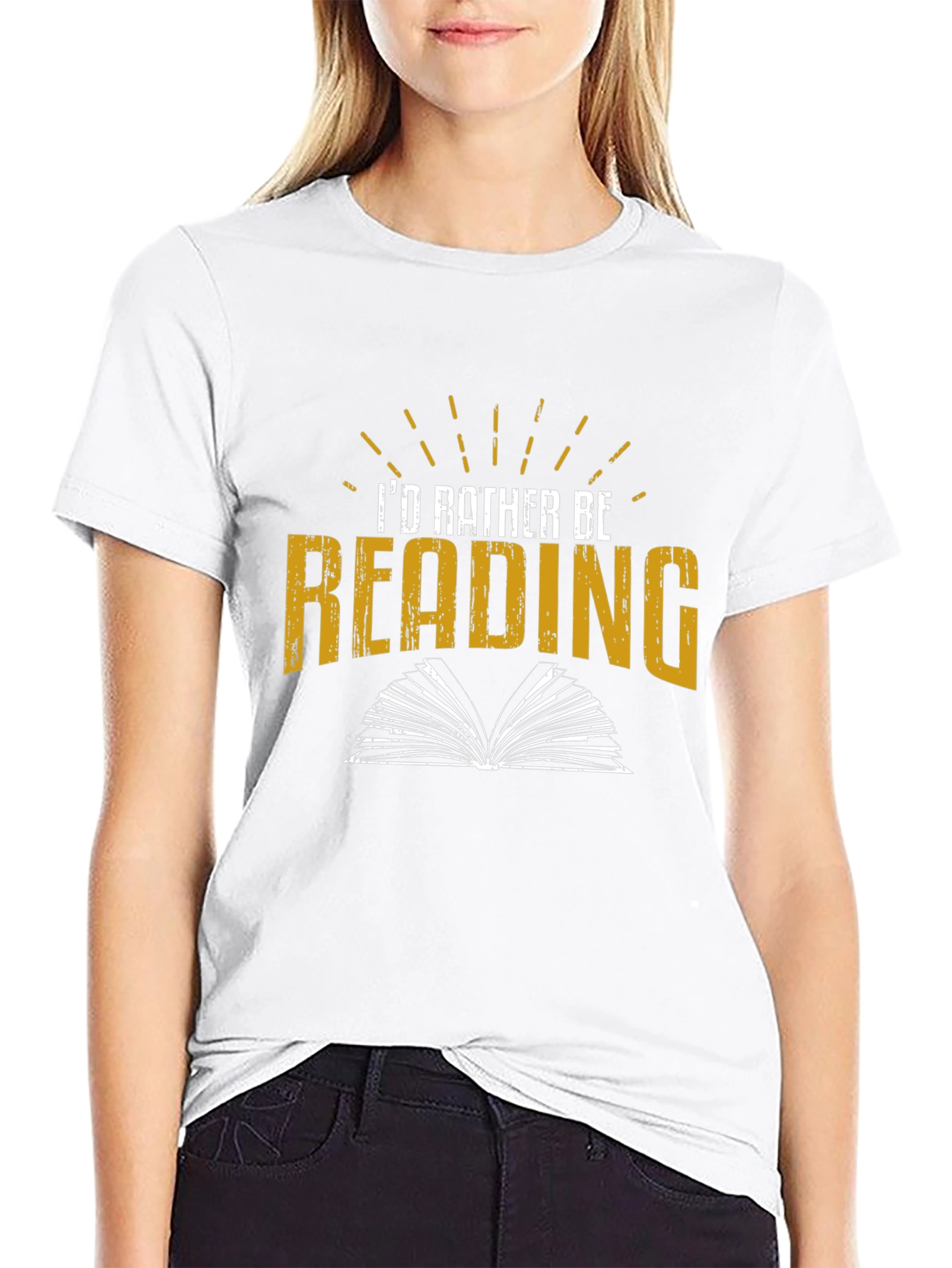 Black I'd Rather Be Reading T-Shirt view 9