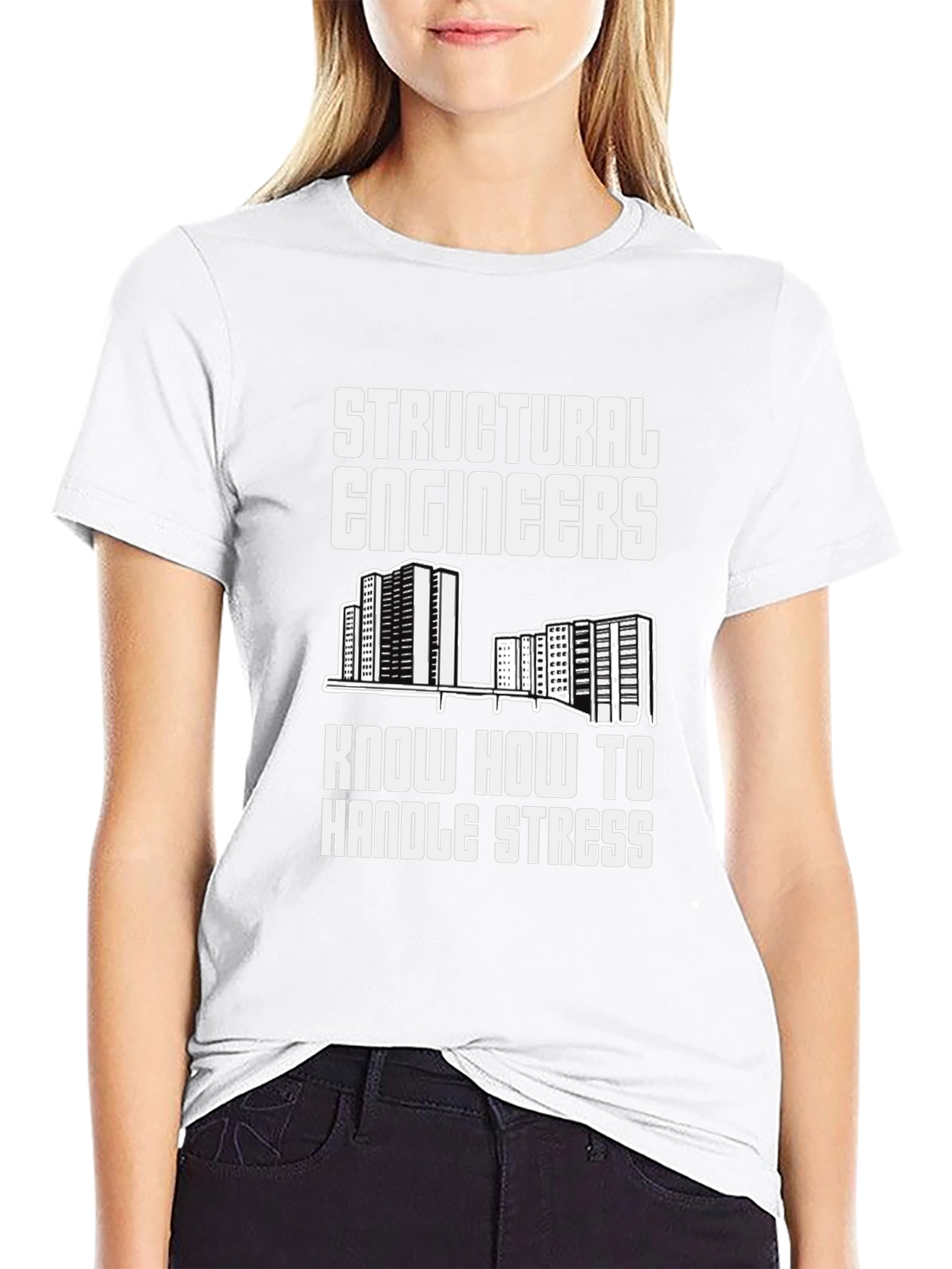 Black Structural Engineer Stress T-Shirt - Black view 9