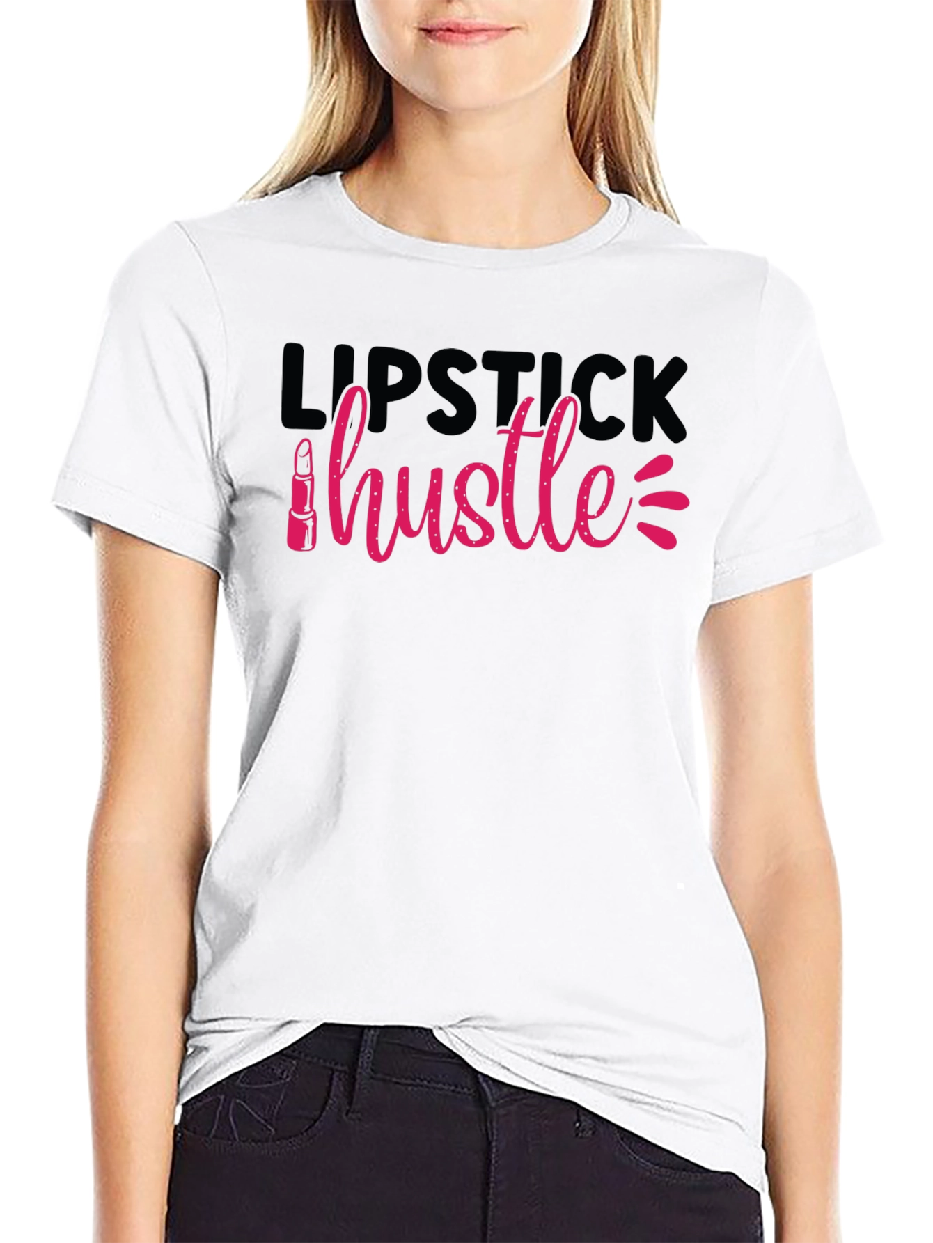 Black Lipstick Hustle Graphic Tee - Unisex Cotton T-Shirt view 9