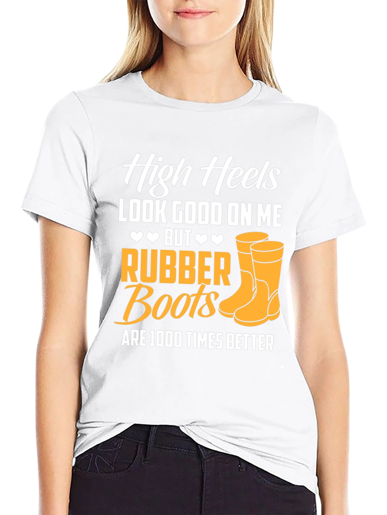 Black Rubber Boots Graphic T-Shirt view 9