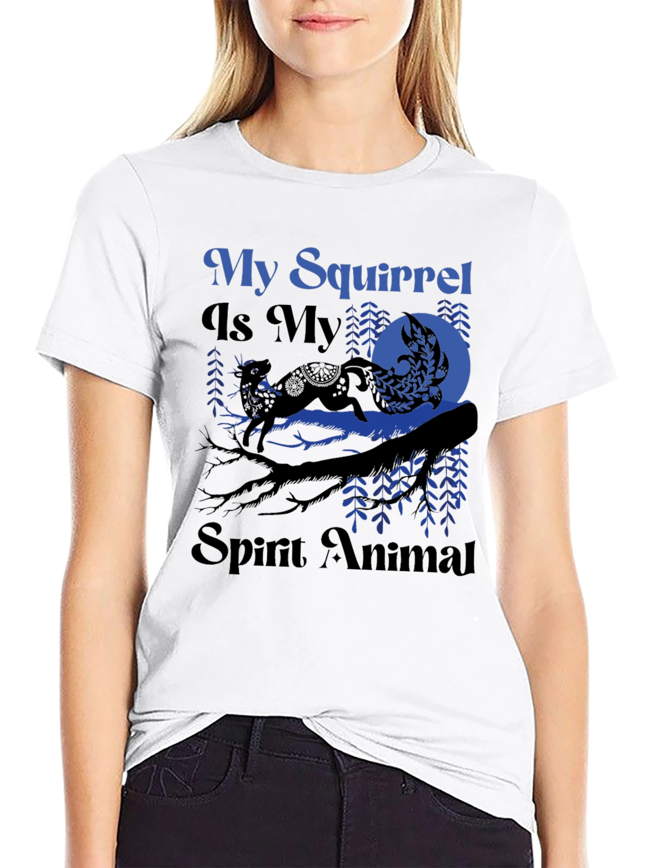 Black My Squirrel Is My Spirit Animal T-Shirt view 9