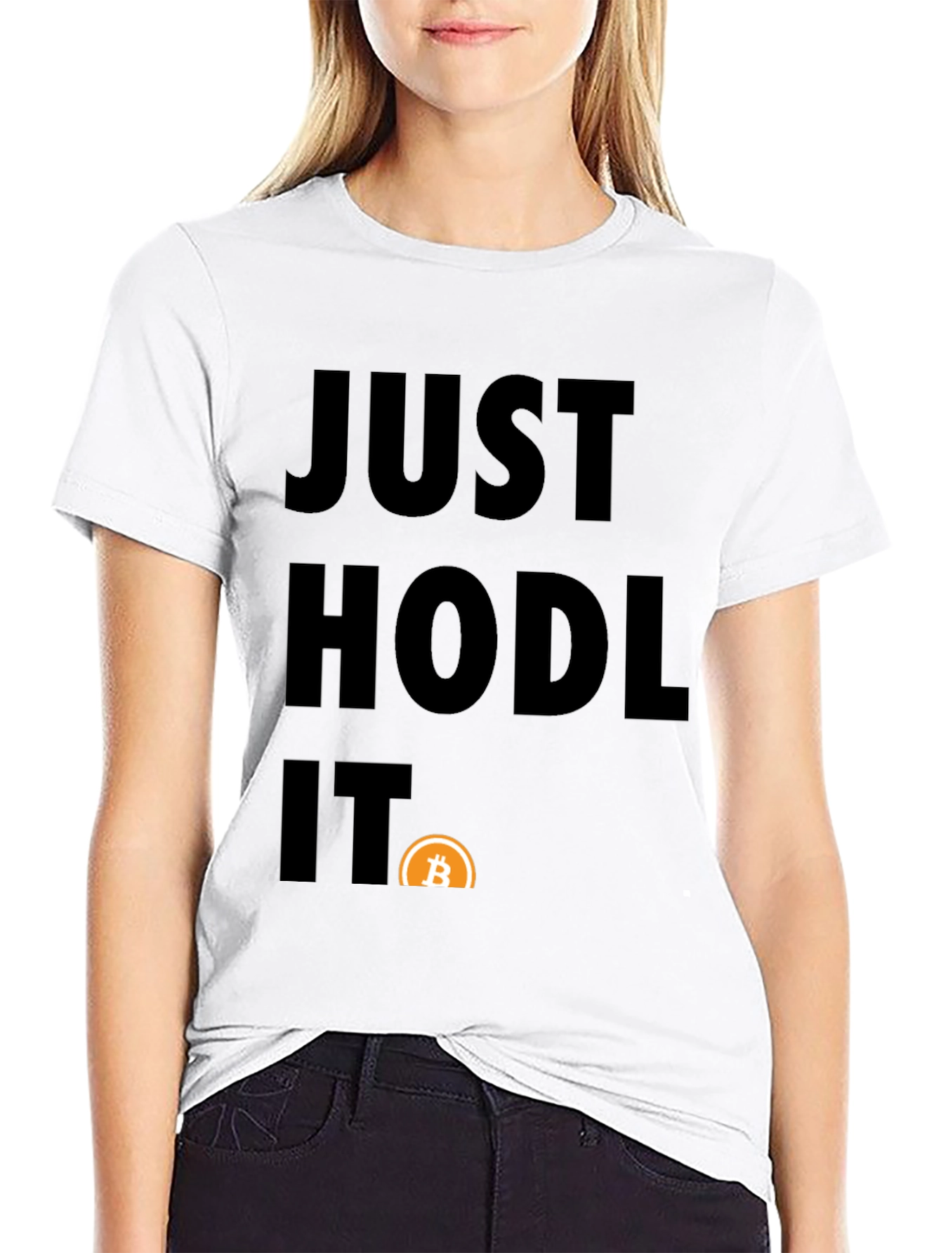 Black Just Hodl It Bitcoin Graphic Tee view 9