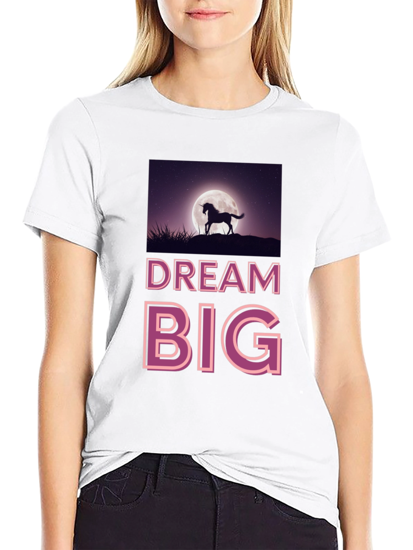 Black Dream Big Graphic Tee - Black Cotton Shirt view 9
