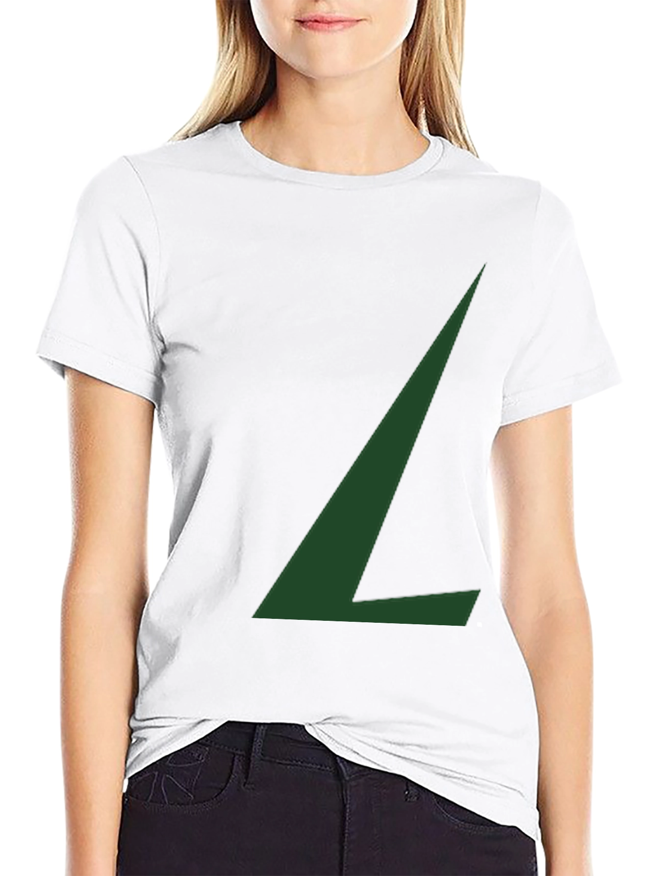 Black Minimalist Green L Graphic Black T-Shirt view 9