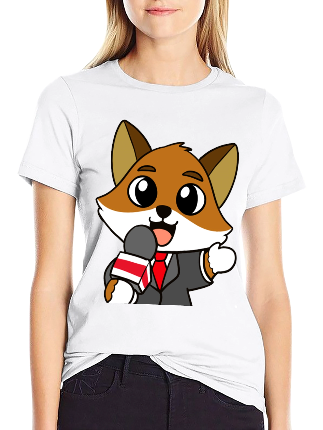 Black Fox News Reporter Graphic Tee view 9