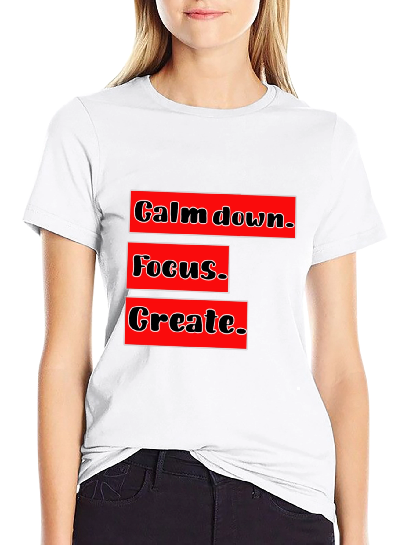 Black Calm Focus Create Graphic T-Shirt - Motivational Design view 9