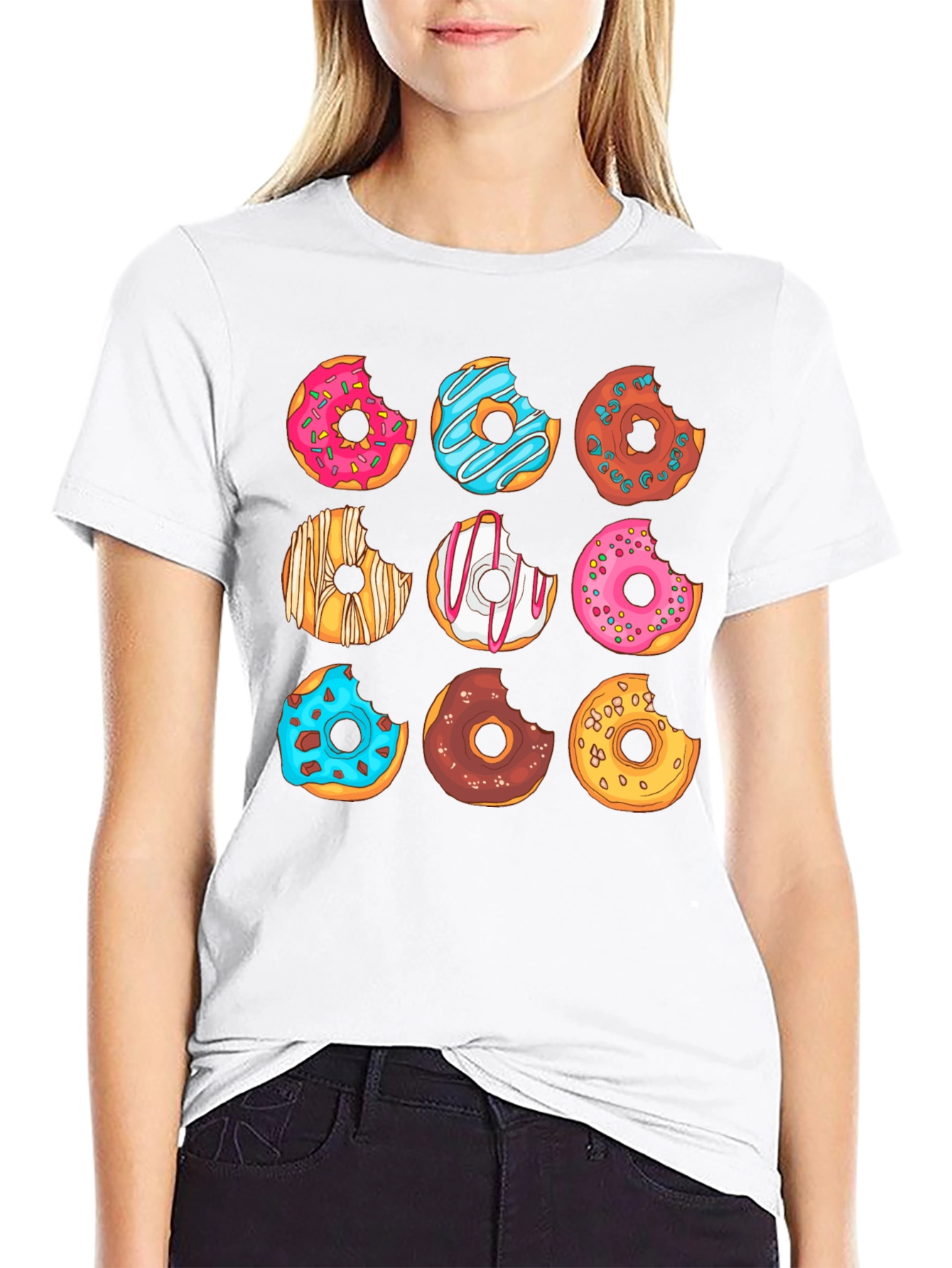 Black Donut Graphic T-Shirt - Sweet Tooth Fashion view 9