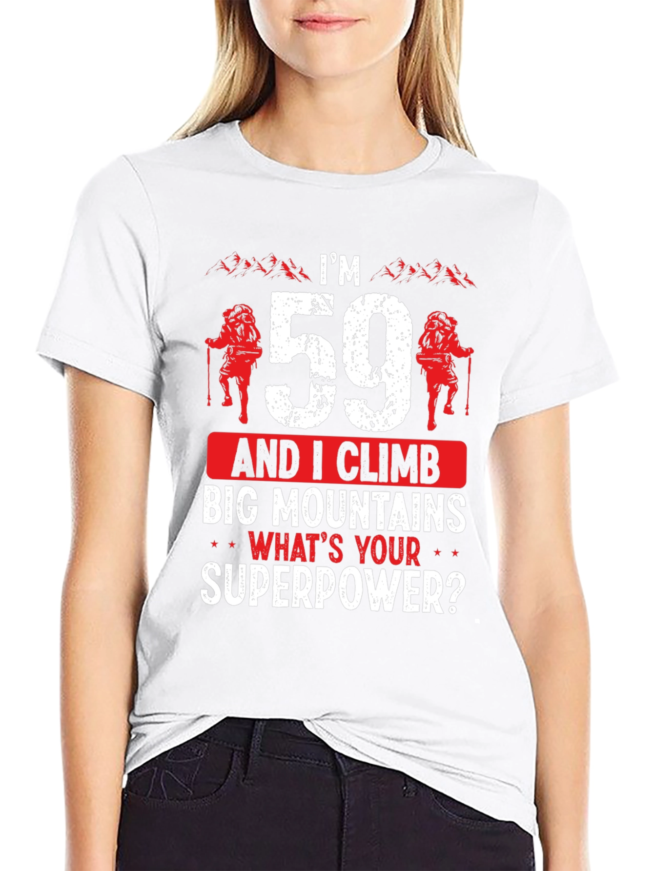 Black I'm 59 and I Climb T-Shirt view 9