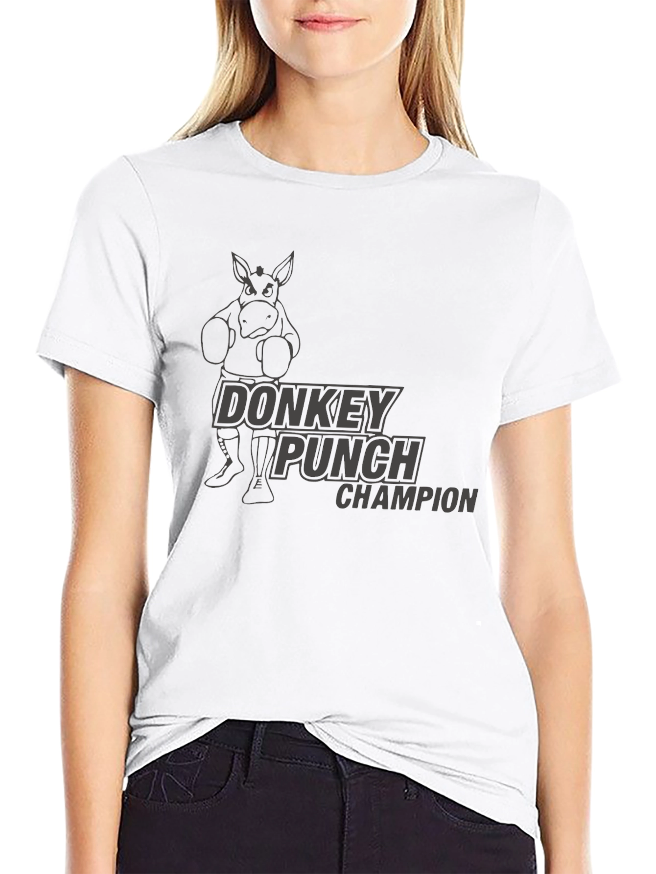 Black Donkey Punch Champion Black T-Shirt view 9