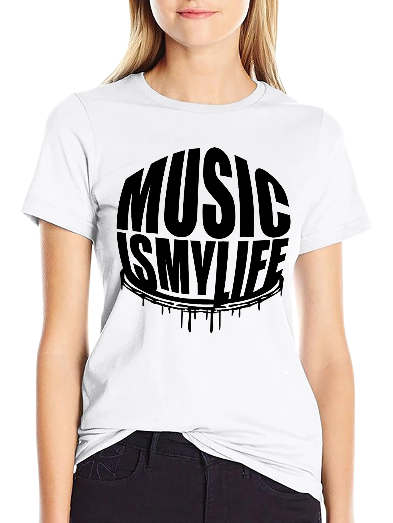 Black Music Is My Life Black Graphic T-Shirt view 9