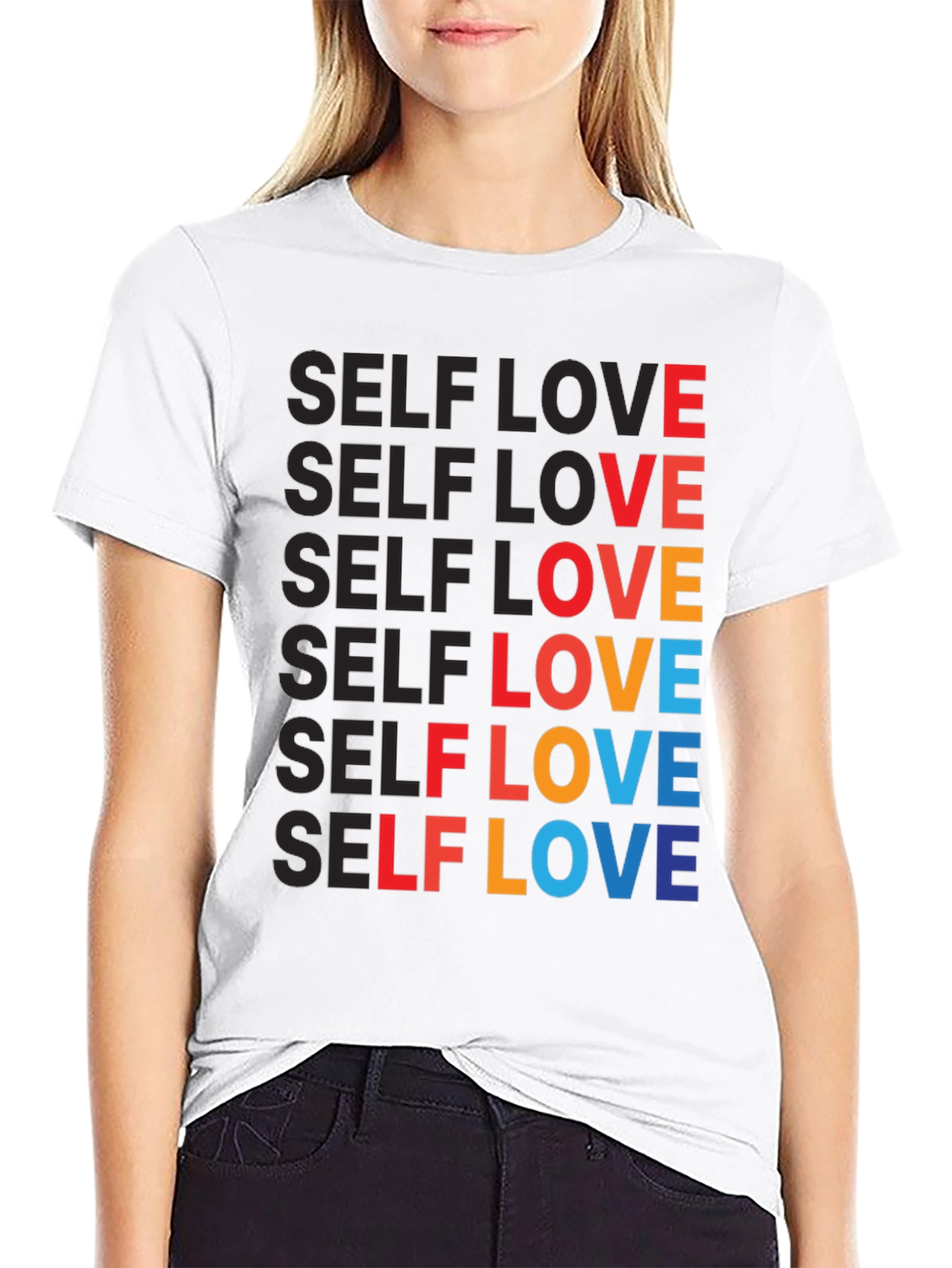 Black Self Love Graphic Tee - Bold & Colorful view 9