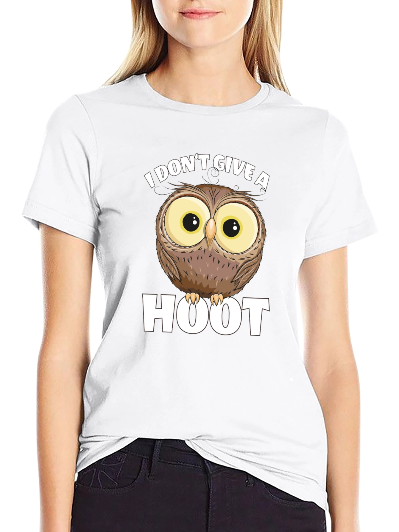 Black I Don't Give A Hoot Owl Graphic T-Shirt view 9