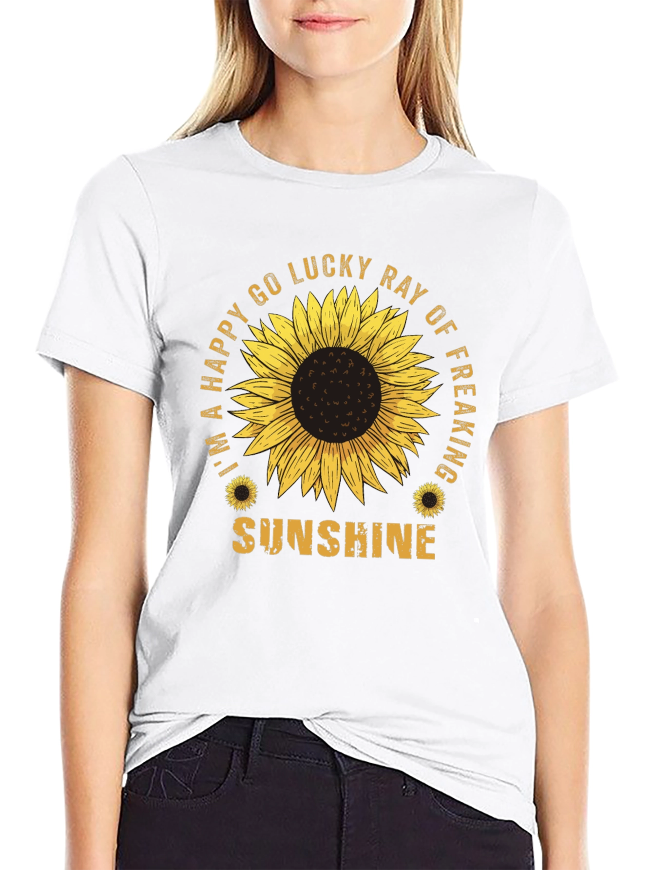 Black Sunflower Graphic Tee - Lucky Ray of Sunshine view 9