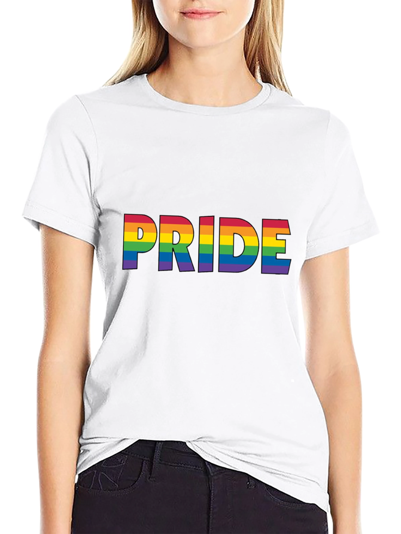 Pride Rainbow Graphic Tee - Black Cotton Comfort - 9