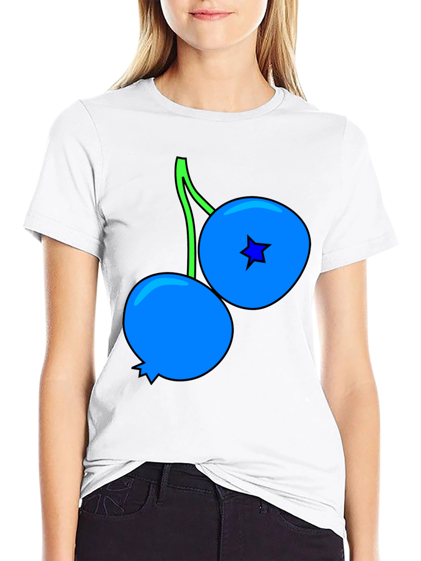 Black Blueberry Graphic Black T-Shirt view 9