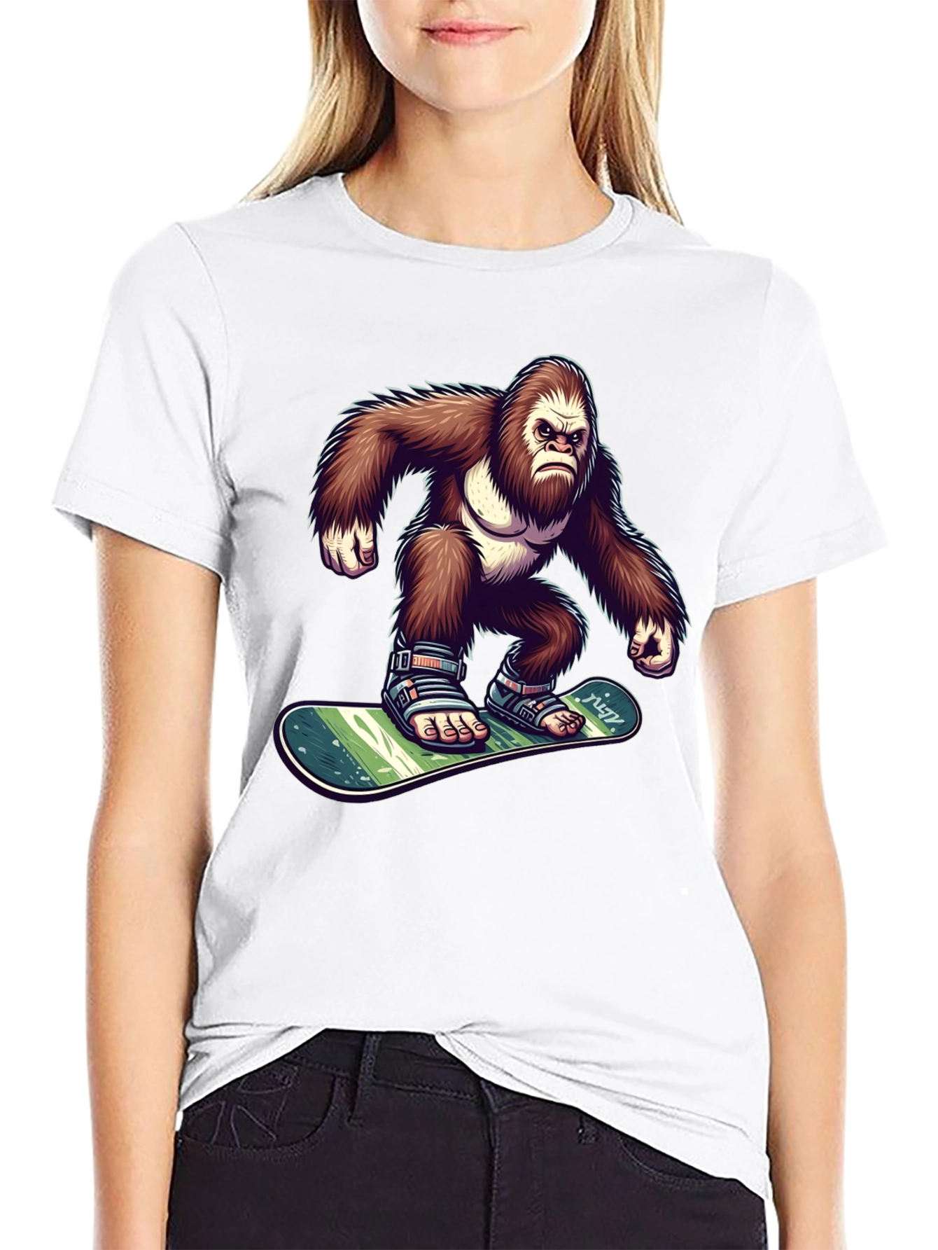 Black Gorilla Snowboarder Graphic Tee view 9