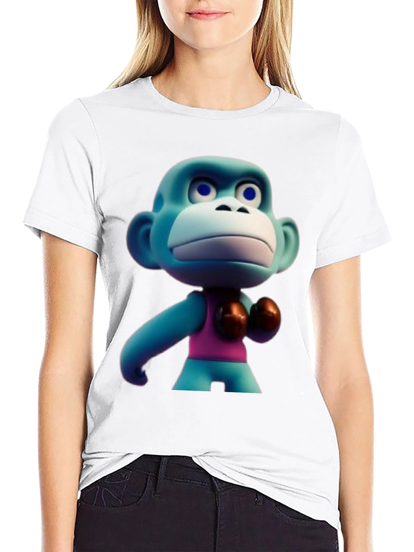 Black Blue Monkey Boxer T-Shirt view 9