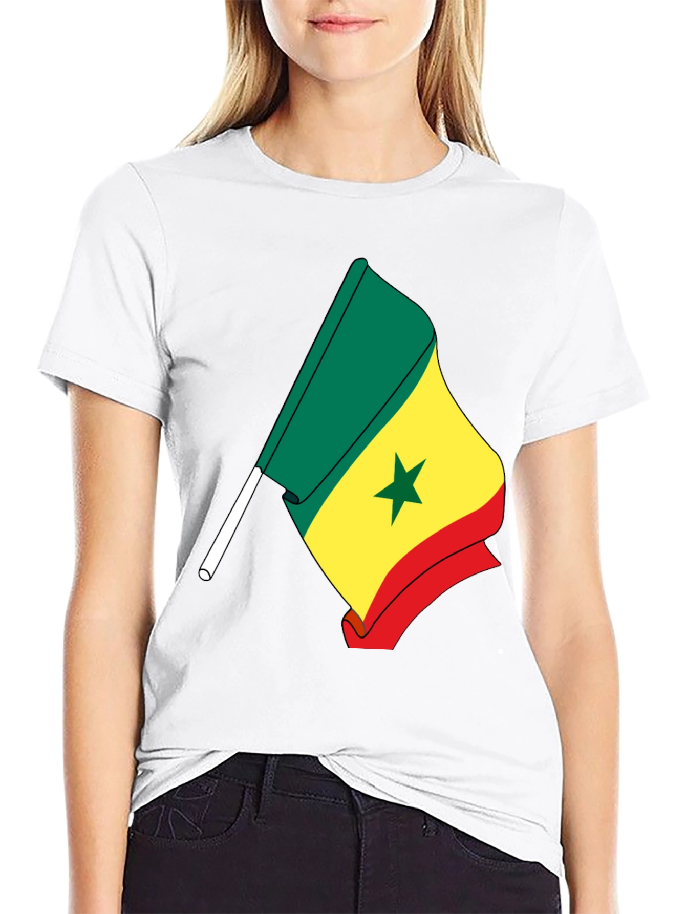 Senegal Flag Graphic Tee - Black Cotton Shirt - 9