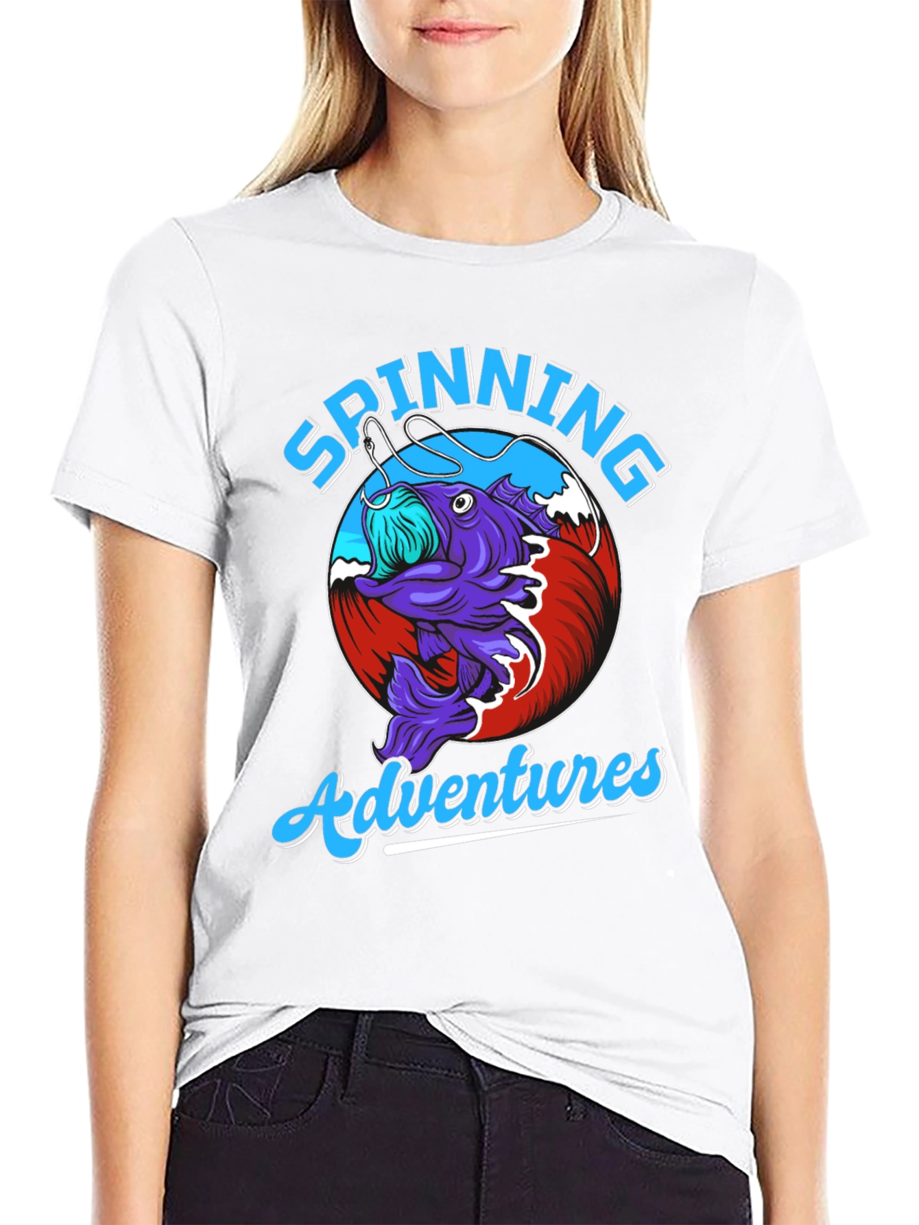 Spinning Adventures Fishing T-Shirt - Unique Design - 9