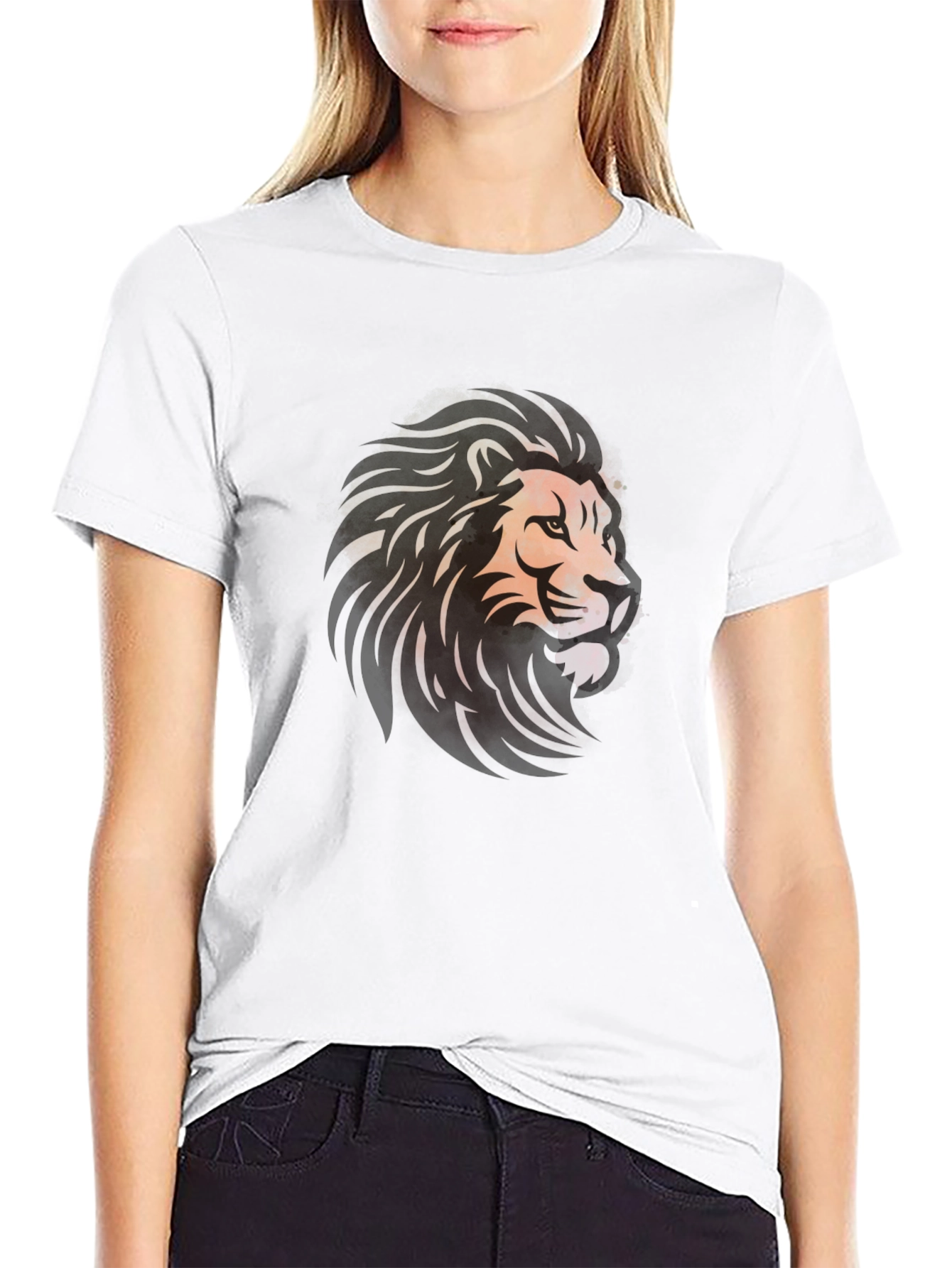Black Lion Graphic Black T-Shirt - Bold Artistic Design view 9