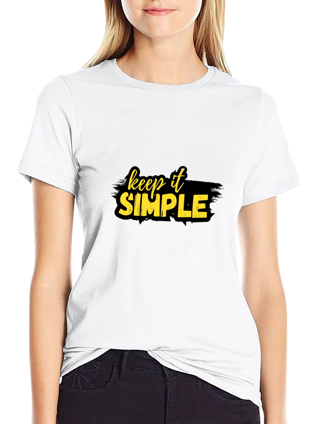 Black Keep It Simple Graphic T-Shirt view 9