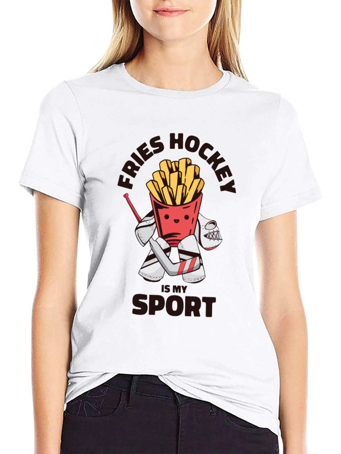 Black Fries Hockey My Sport Graphic T-Shirt view 9