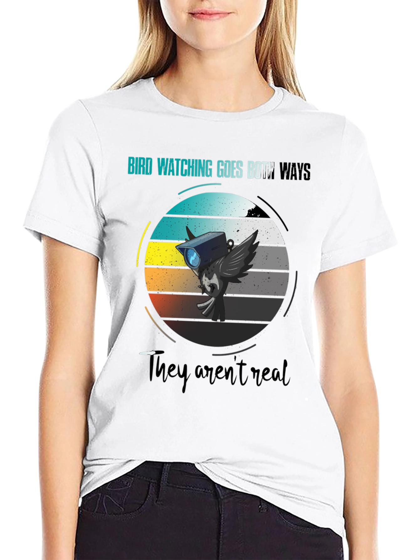Black Bird Watching Goes Both Ways Graphic Tee view 9
