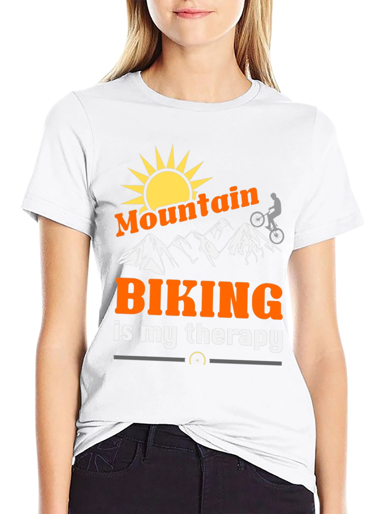 Black Mountain Biking Therapy T-Shirt view 9