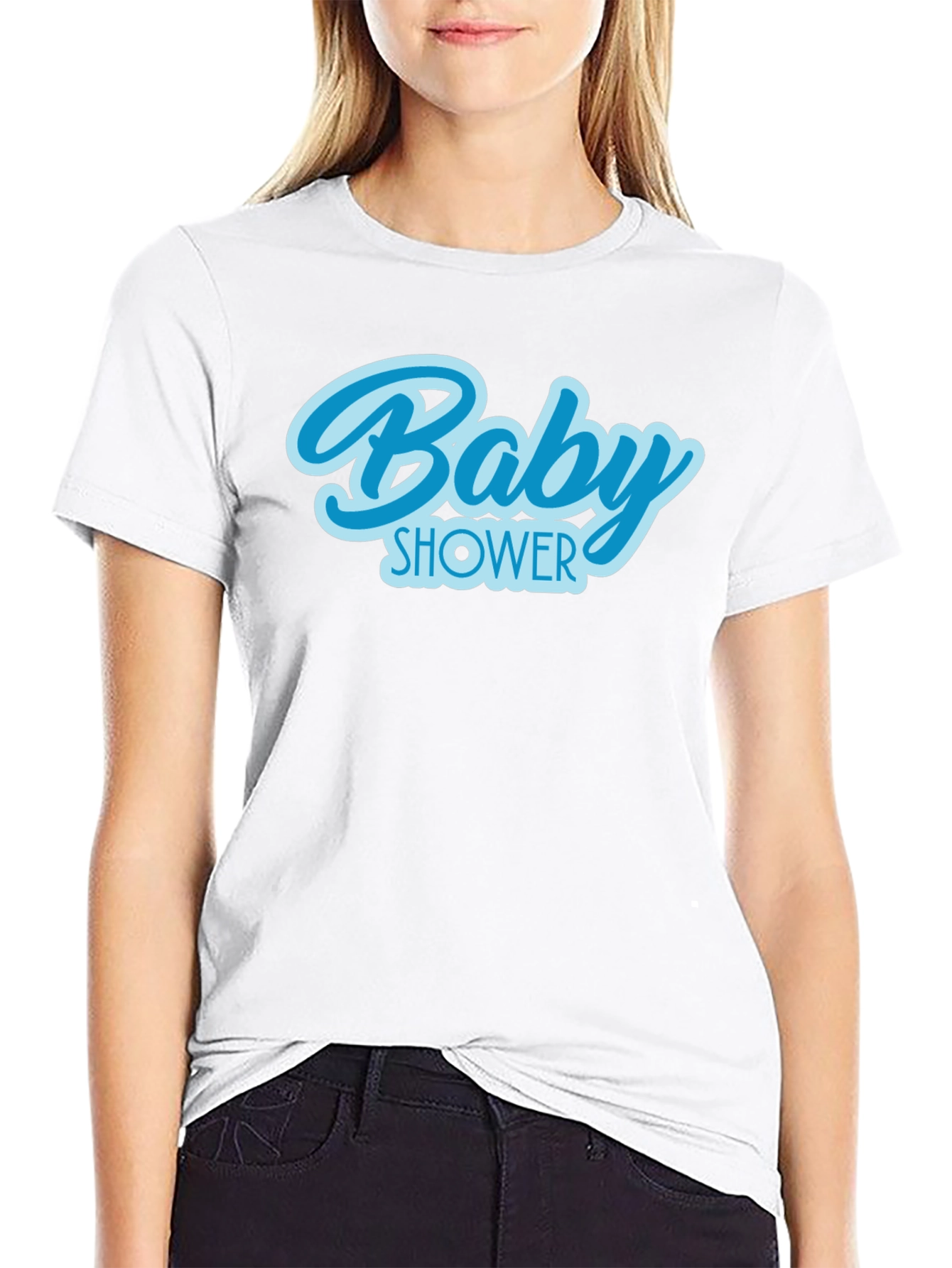 Black Baby Shower Crew T-Shirt - Celebration Tee view 9